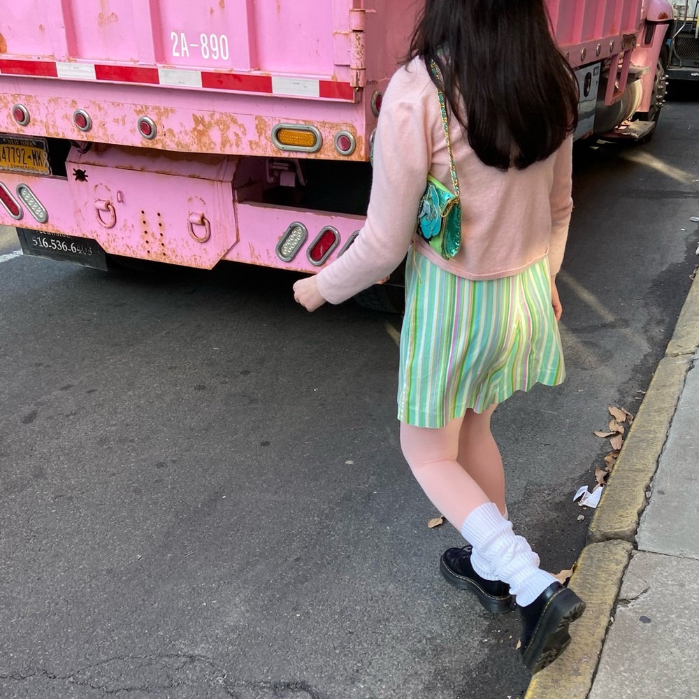 VINTAGE PINK/GREEN STRIPED GRANDMA ROMPER 💐